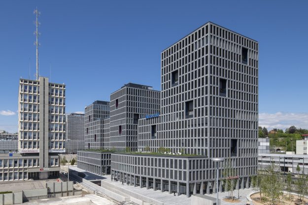 Fassade der Börse in Zürich. Kösseine Granit